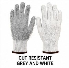 CUT RESISTANT GREY AND WHITE